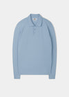 Polo a maniche lunghe Reed in azzurro.