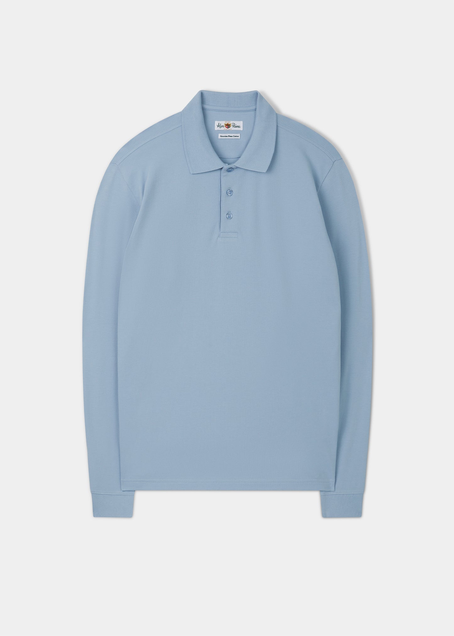 Polo a maniche lunghe Reed in azzurro.