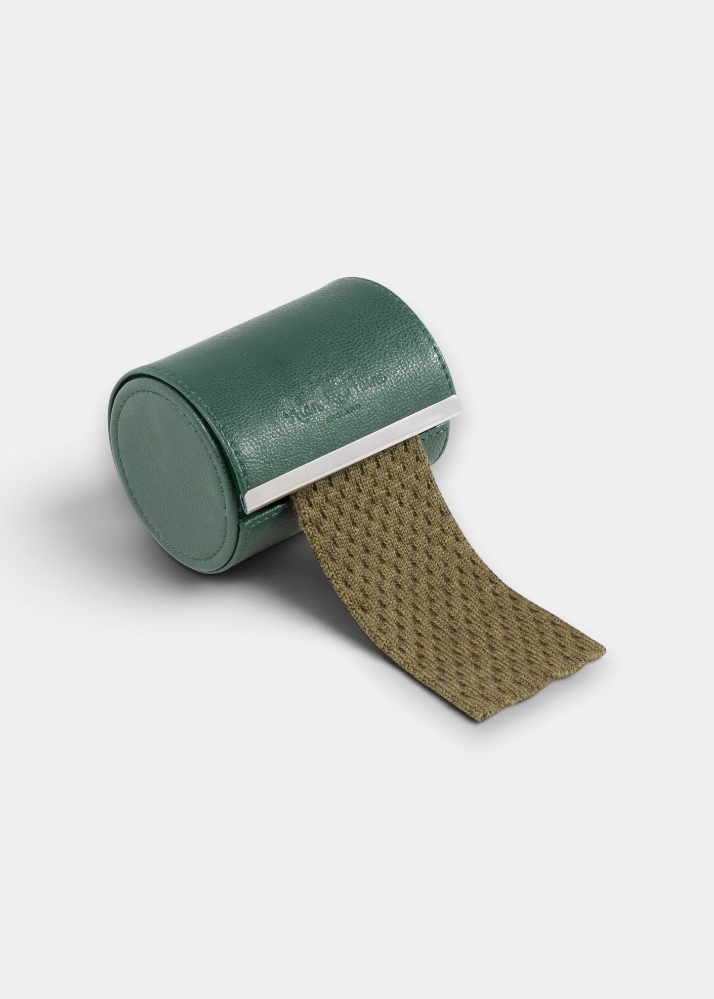 Men's Knitted Wool Tie In Olive