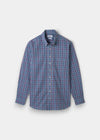 Mirfield Blue and Green Check Cotton Shirt - Classic Fit