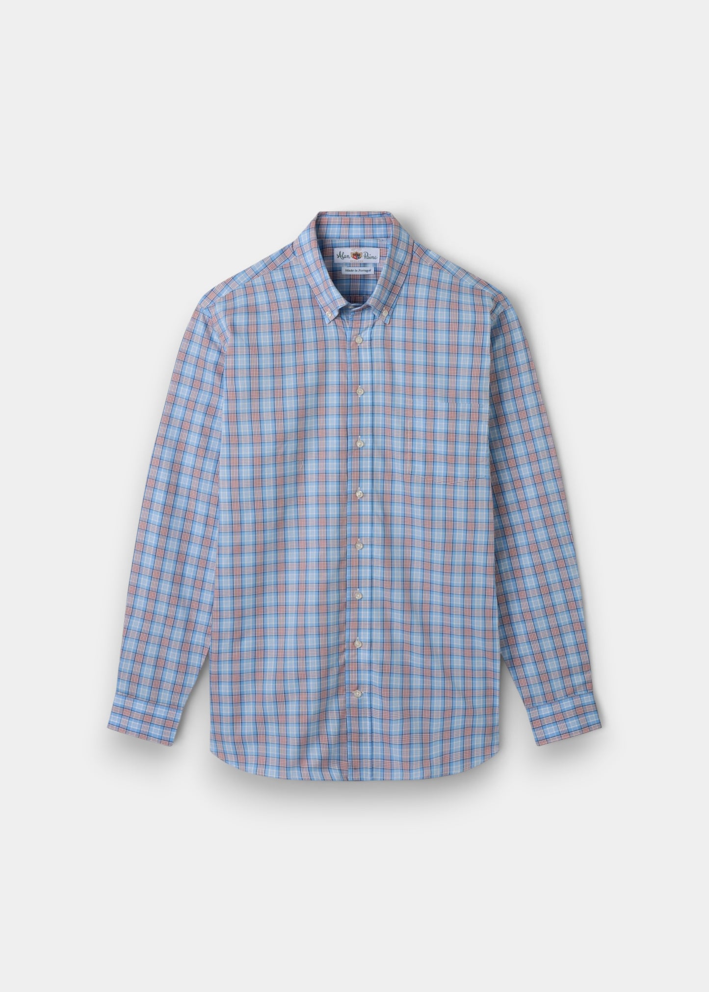 Mirfield Blue and Red Check Cotton Shirt - Classic Fit