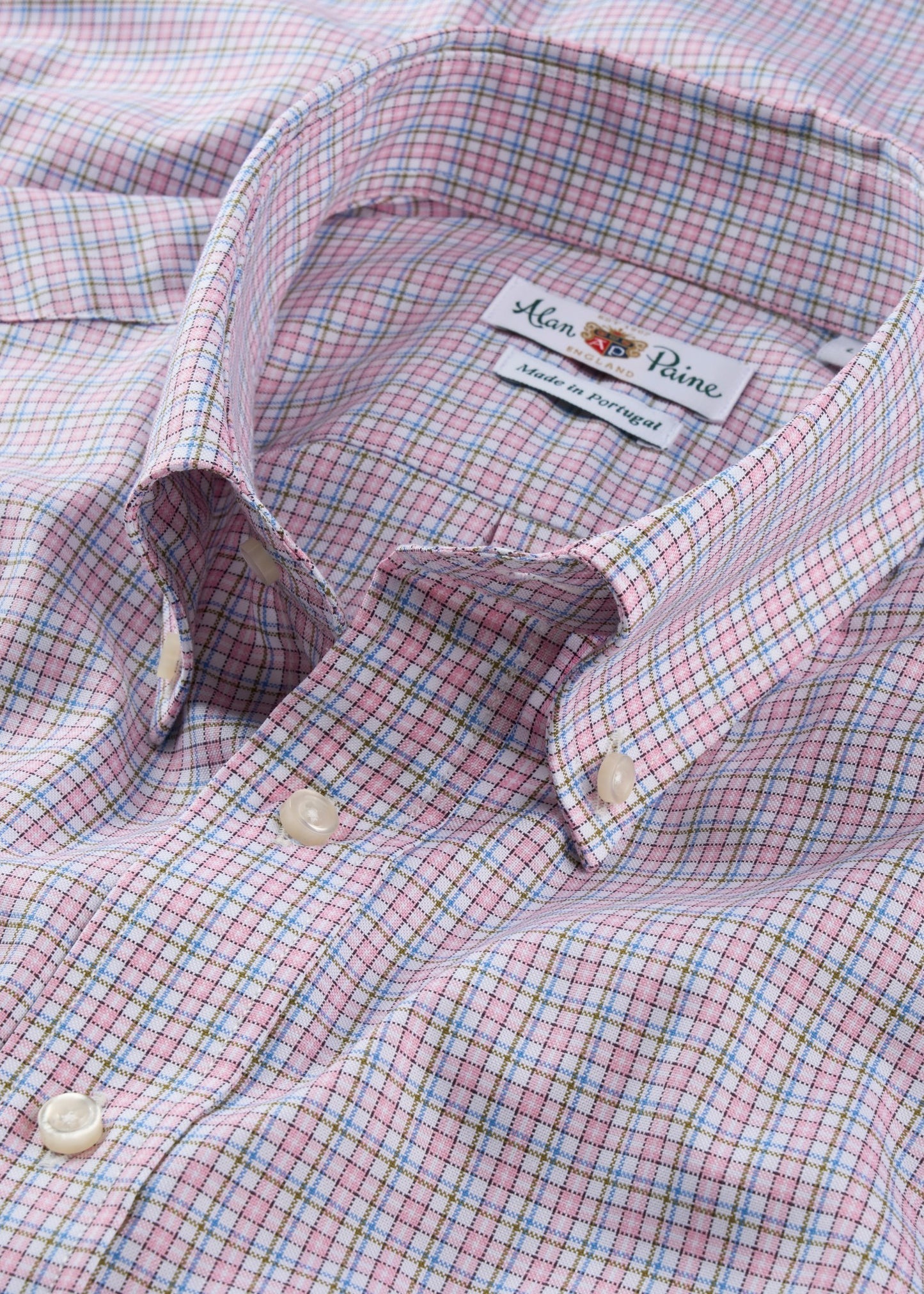 Mirfield Pink Check Cotton Shirt - Classic Fit