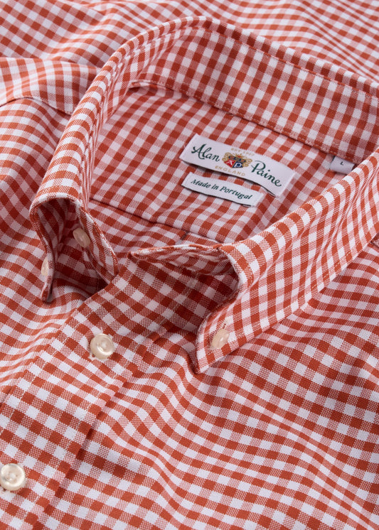 Mirfield Red Check Cotton Shirt - Classic Fit