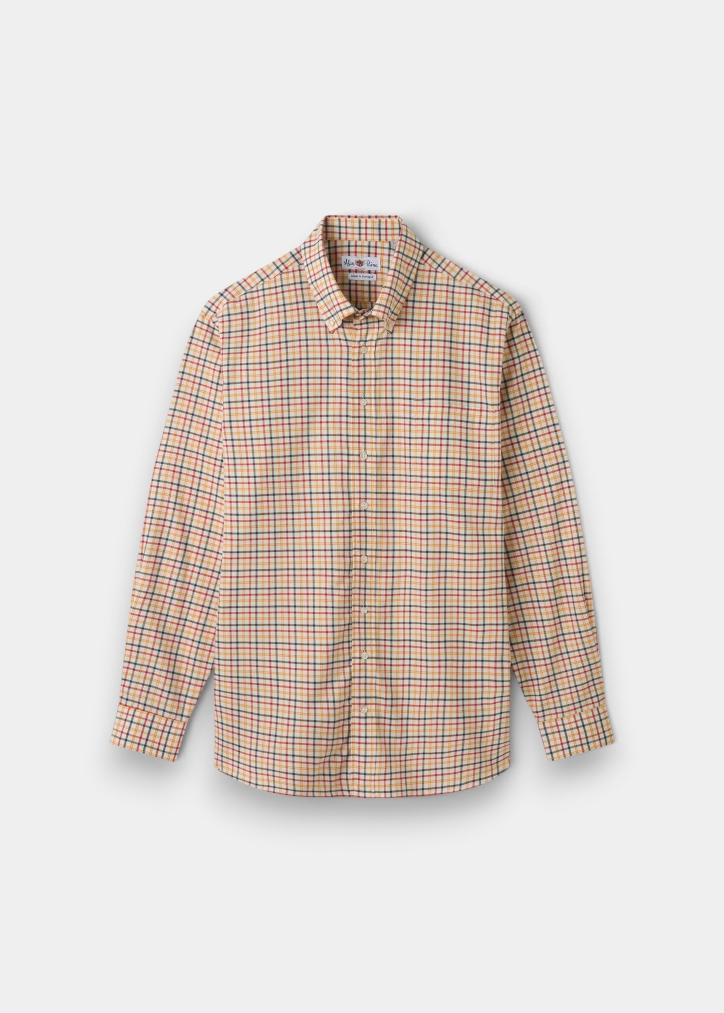 Mirfield Yellow and Red Check Cotton Shirt - Classic Fit
