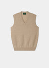Beige sweater vest on a white background