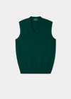 Green sweater vest on a white background