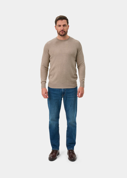 Radstone Men's Merino Wool Jumper in Cobble - Regular Fit
