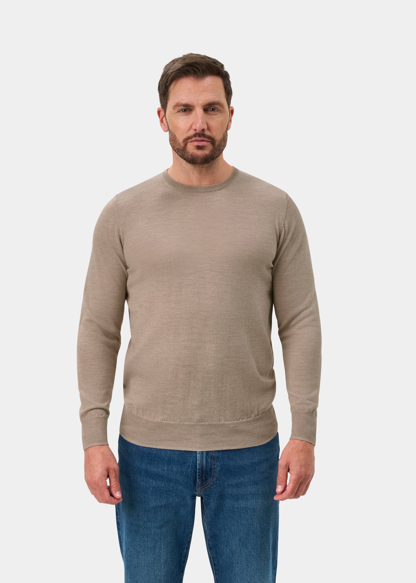 Radstone Men's Merino Wool Jumper in Cobble - Regular Fit