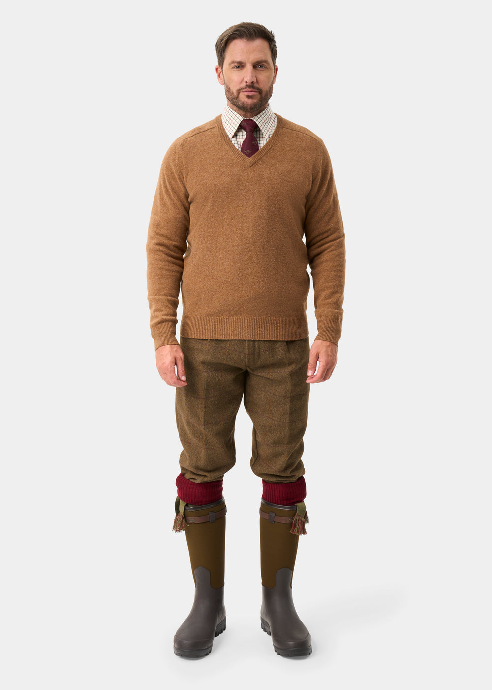 Rutland Men's Tweed Water Repellent Shooting Breeks in Birch -  Regular Fit