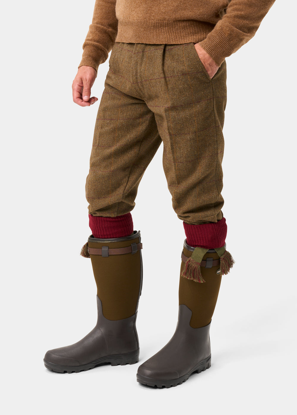 Rutland Men's Tweed Water Repellent Shooting Breeks in Birch -  Regular Fit