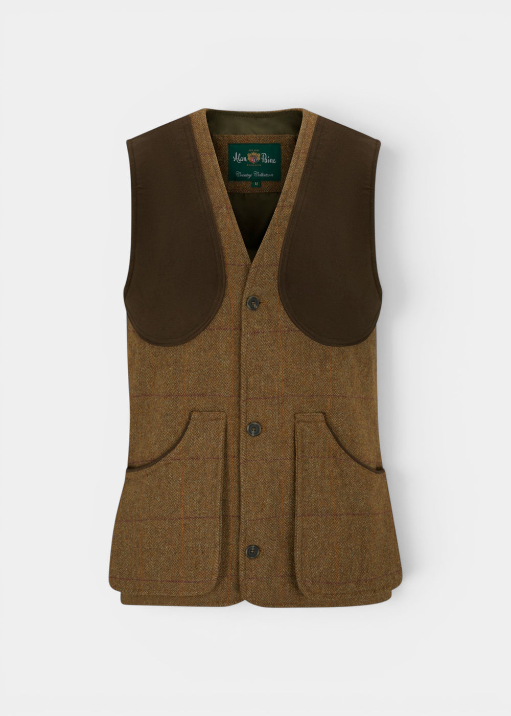 Rutland Men's Tweed Water Repellent Shooting Waistcoat in Birch -  Shooting Fit