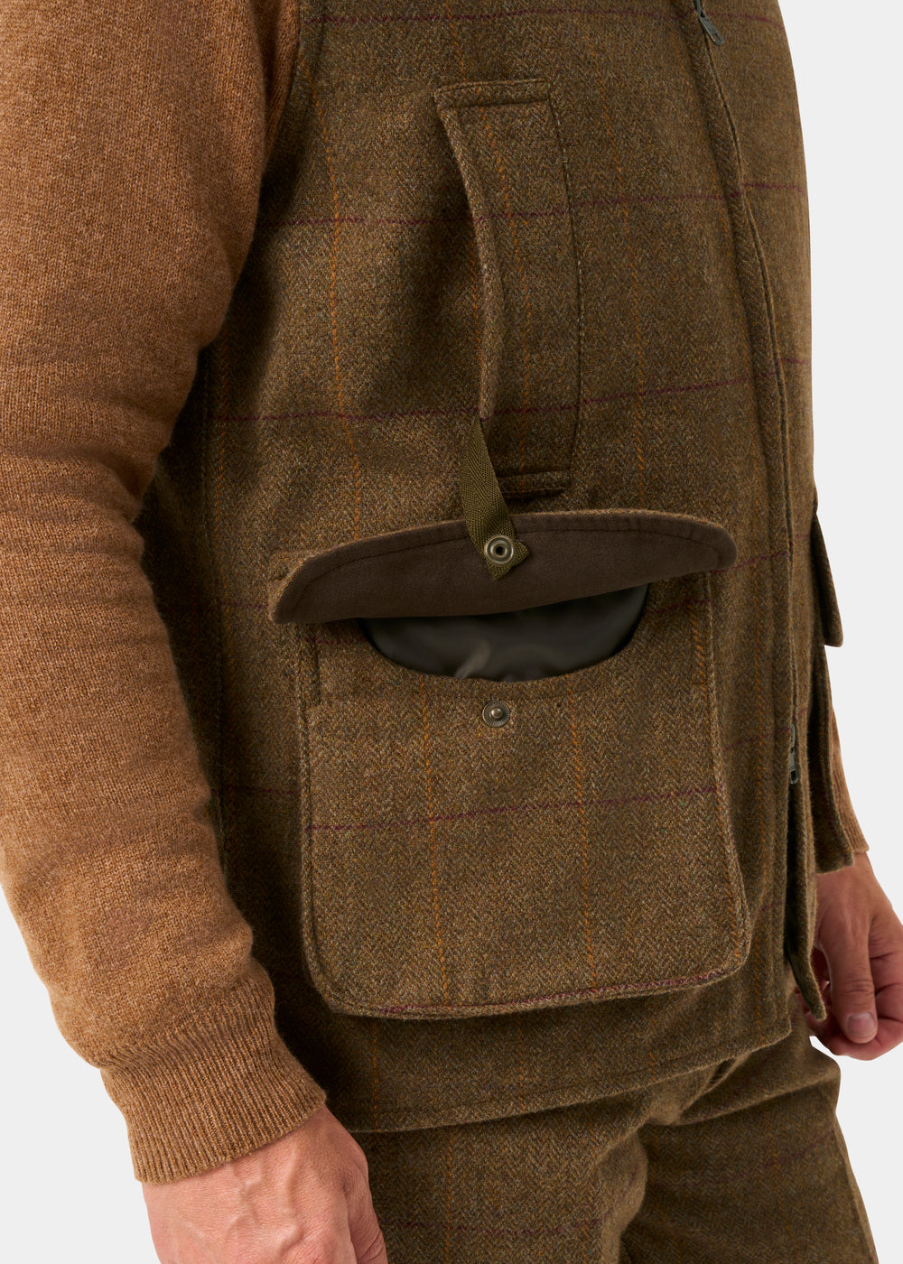 Rutland Men's Tweed Water Repellent Shooting Waistcoat in Birch -  Shooting Fit