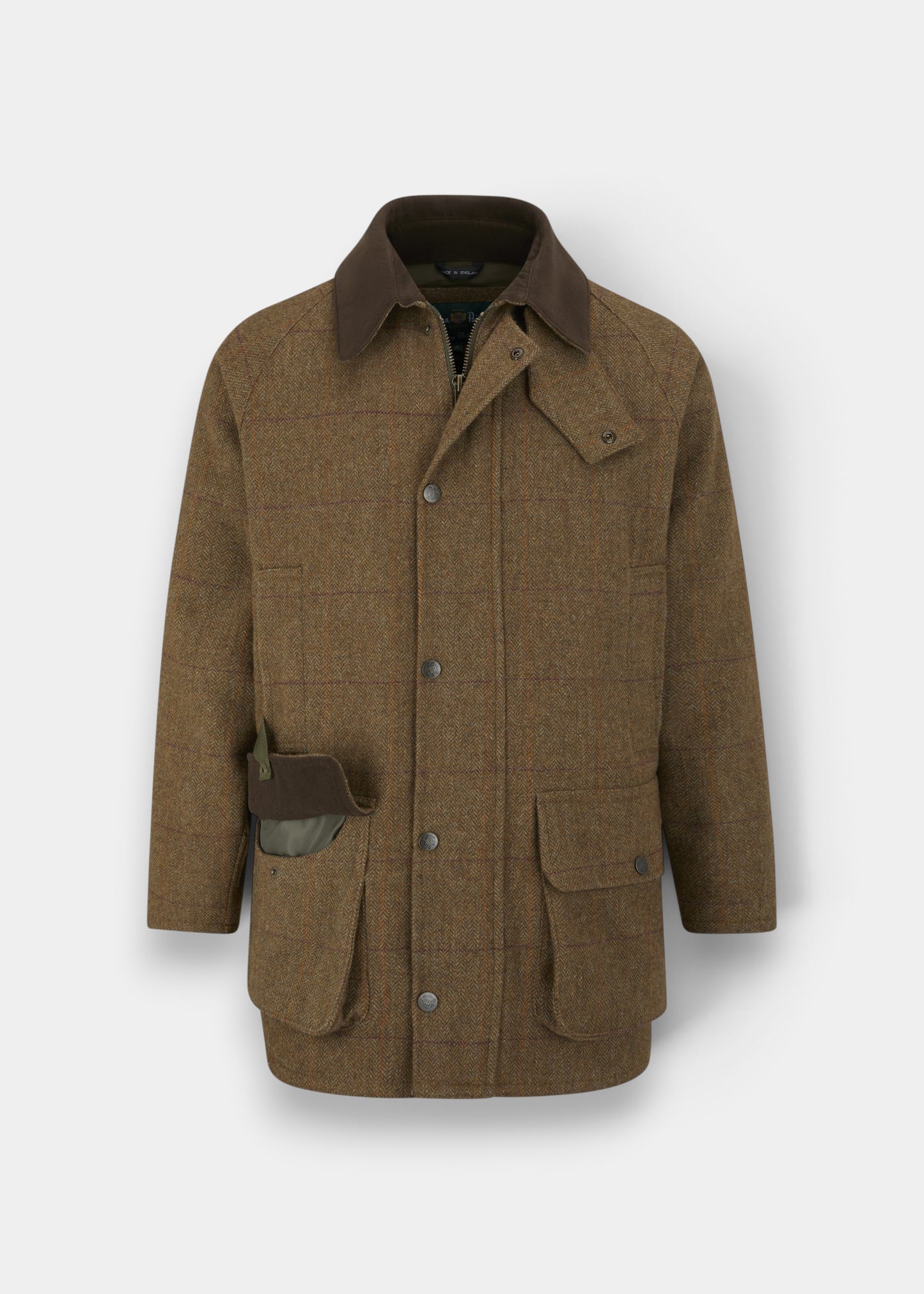 Rutland Men's Tweed Waterproof Shooting Coat in Birch -  Regular Fit