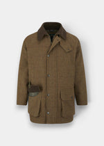 Rutland Men's Tweed Waterproof Shooting Coat in Birch -  Regular Fit