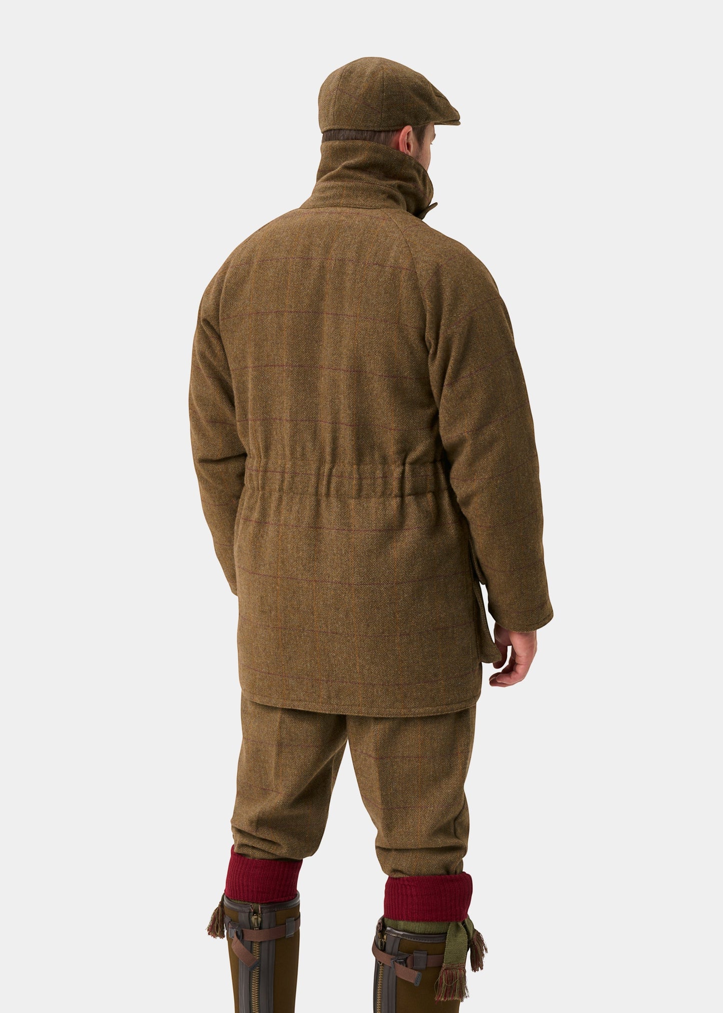 Rutland Men's Tweed Waterproof Shooting Coat in Birch -  Regular Fit