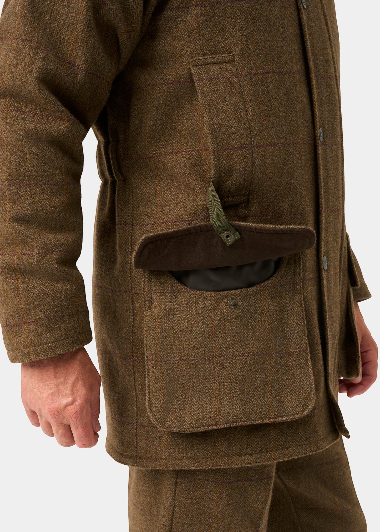 Rutland Men's Tweed Waterproof Shooting Coat in Birch -  Regular Fit