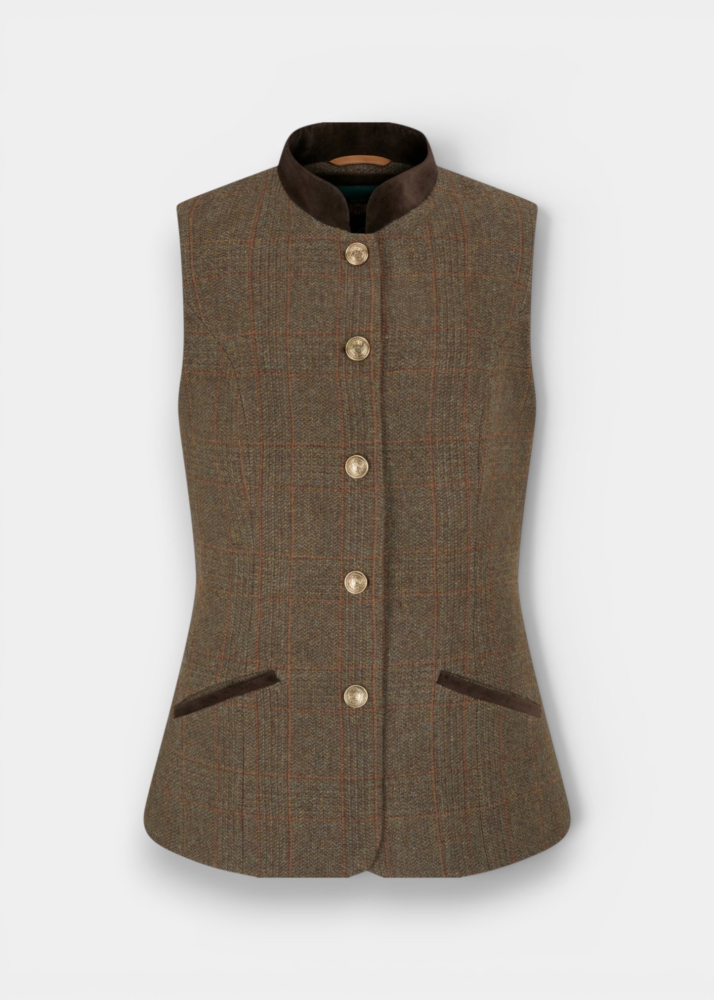 Surrey Ladies Tweed Waistcoat in Field Maple -  Regular Fit