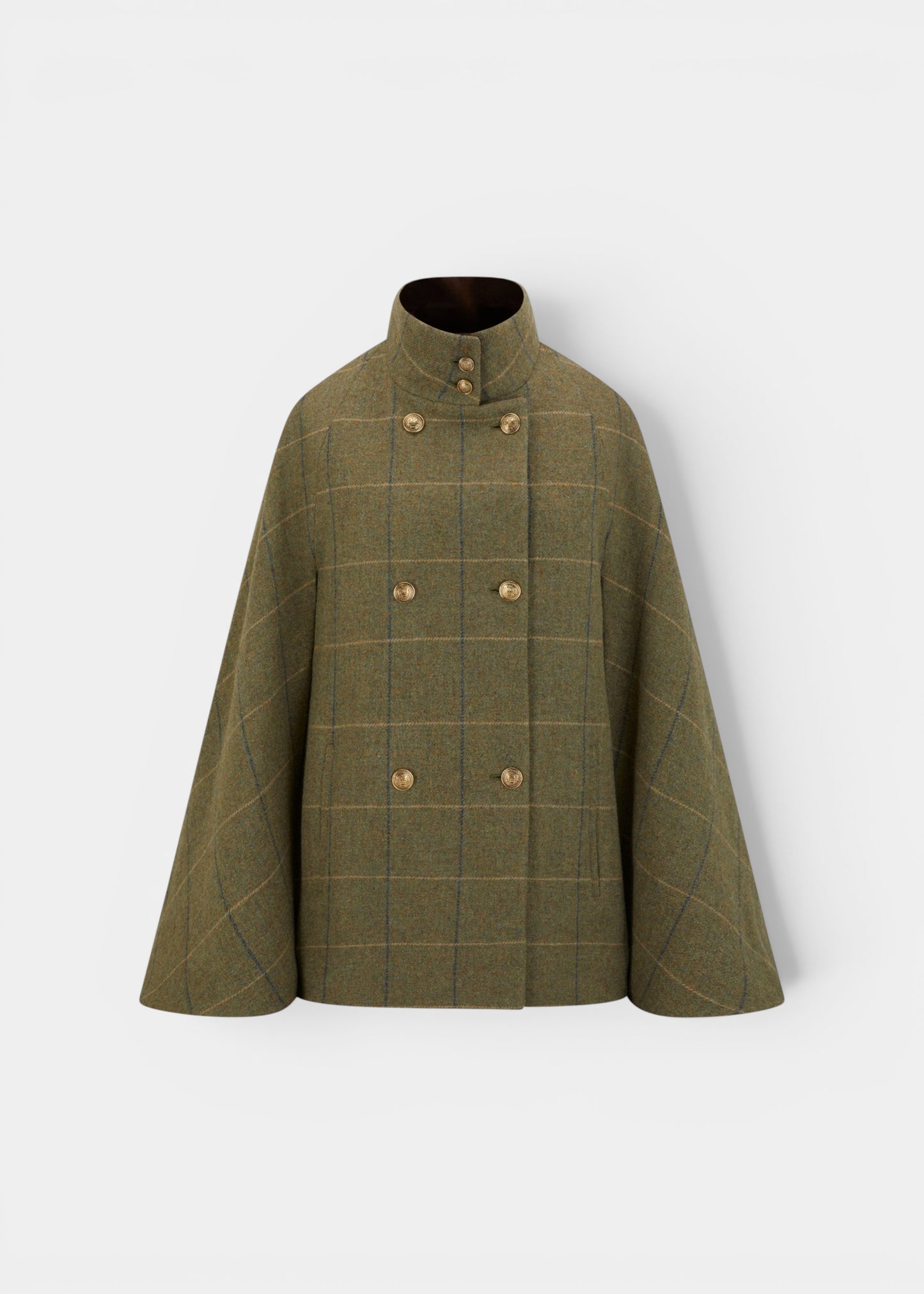 Surrey Ladies Tweed Water Repellent Cape in Lovat Blue -  Regular Fit
