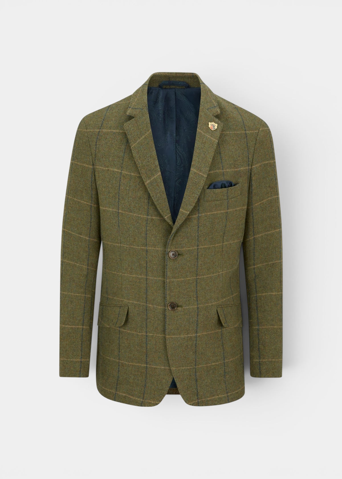Surrey Men's Tweed Lined Blazer In Lovat Blue - Regular Fit