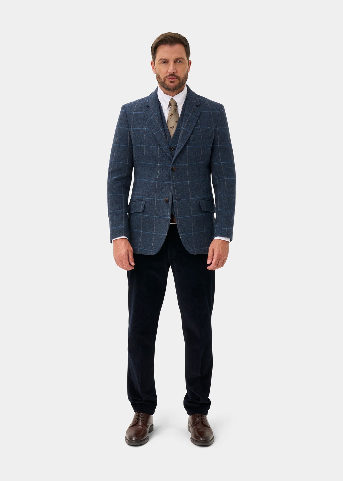 Surrey Men's Tweed Lined Blazer In Midnight Blue - Regular Fit