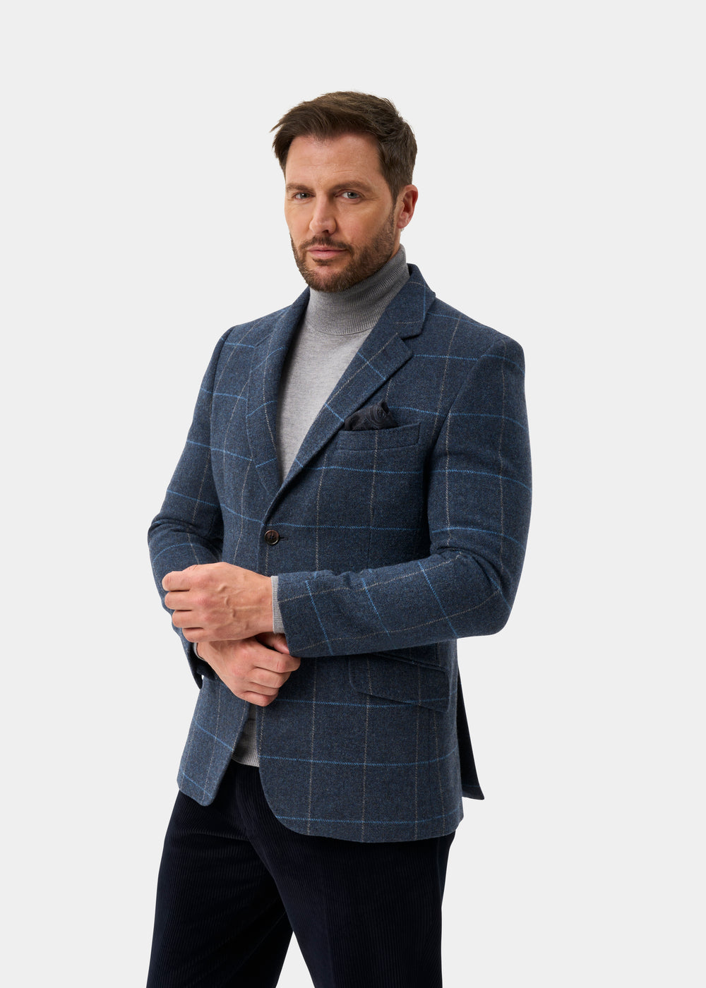 Surrey Men's Tweed Lined Blazer In Midnight Blue - Regular Fit