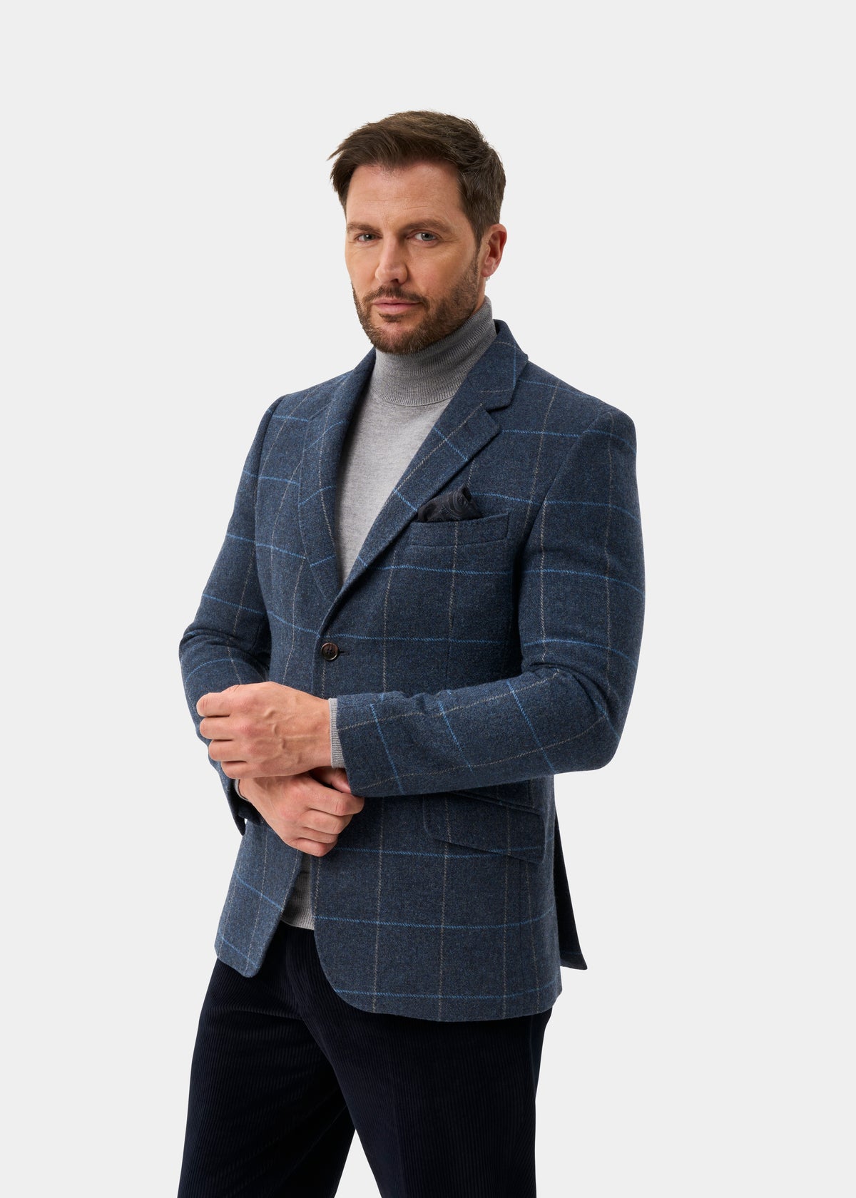 Surrey Men's Tweed Lined Blazer In Midnight Blue - Regular Fit