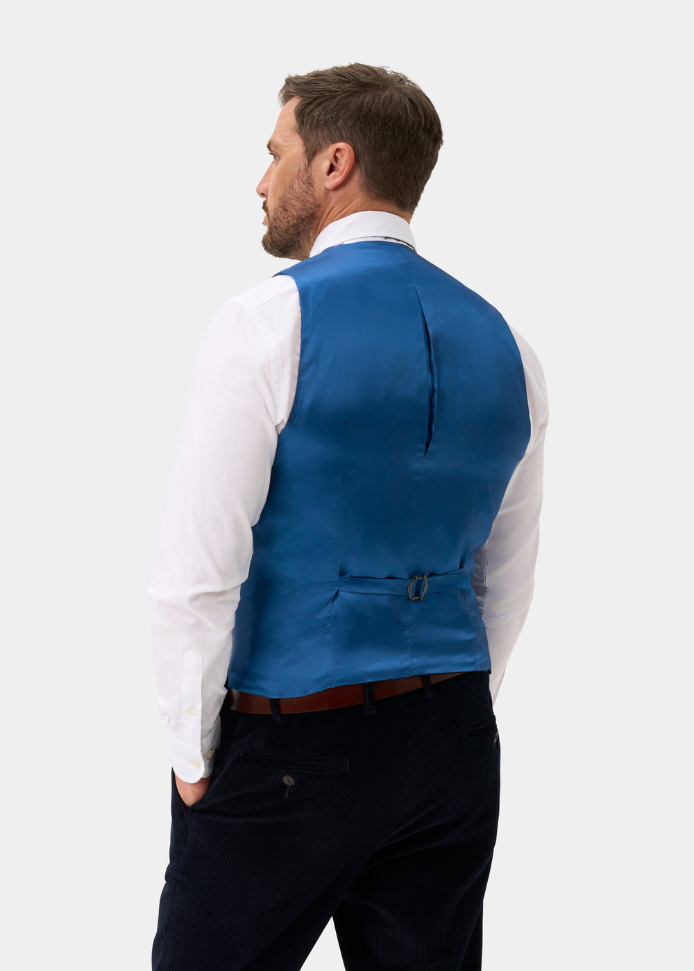 Surrey Men's Tweed Water Repellent Lined Waistcoat in Midnight Blue -  Regular Fit