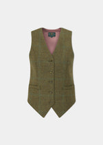 Surrey Ladies Tweed Water Repellant Waistcoat in Marsh -  Regular Fit