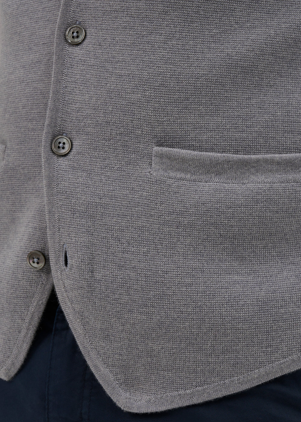 Thornley Merino Wool Tailored Light Grey Mix Waistcoat - Regular Fit