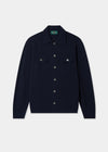 Men's knitted long sleeve shirt in Dark Navy