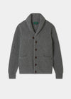 Men's Lambswool Jumper with Shawl Collar in Grey Mix