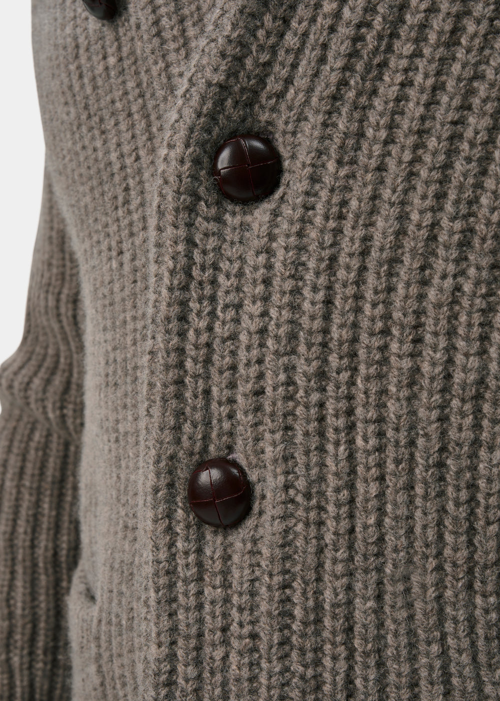Usworth Men's Shawl Collar Lambswool Jumper In Vole - Regular Fit