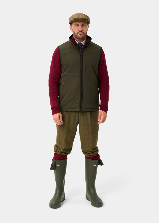 Willsden Men's Water Repellent Gilet In Olive - Regular Fit