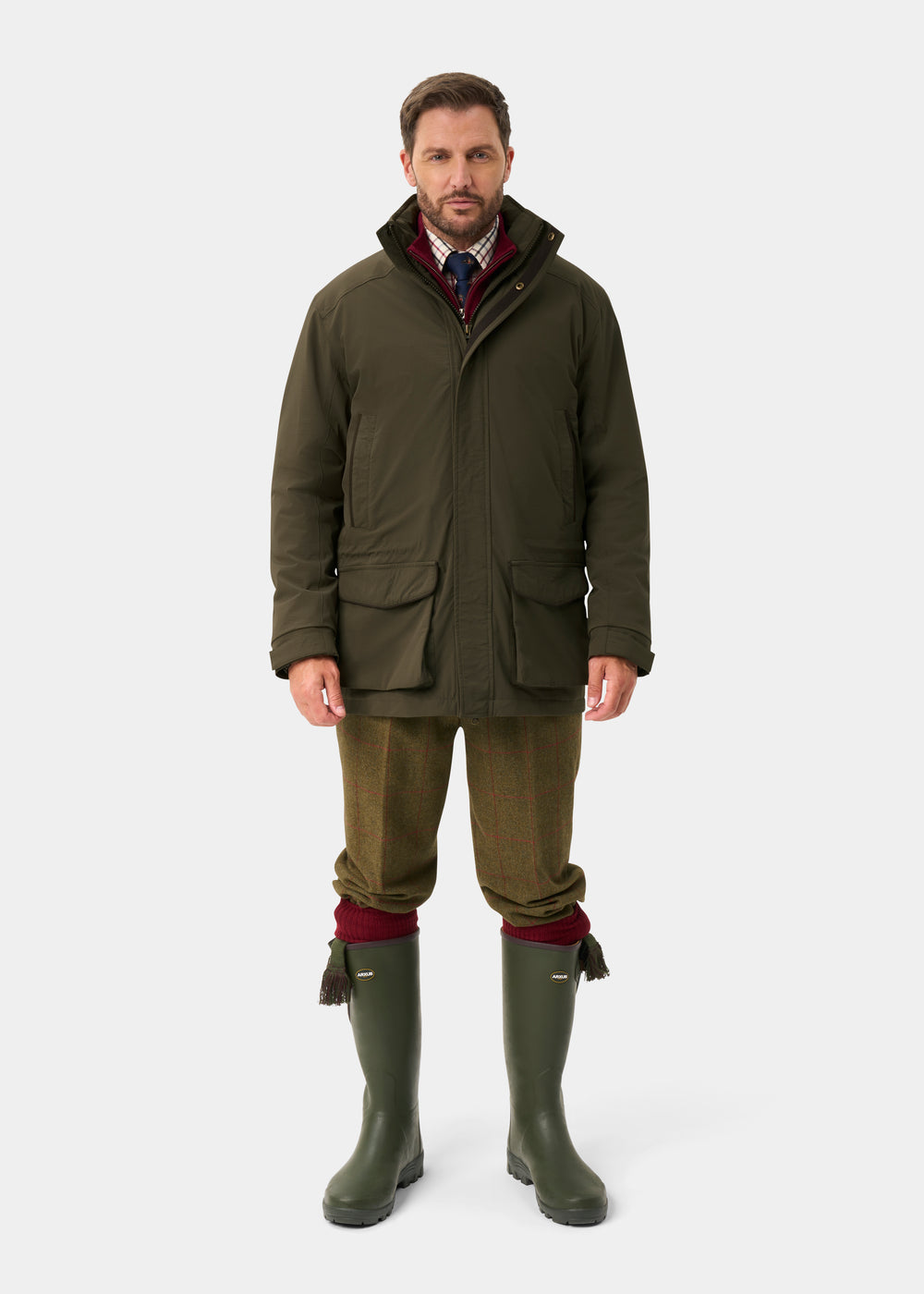 Willsden Men's Waterproof Coat In Olive - Regular Fit
