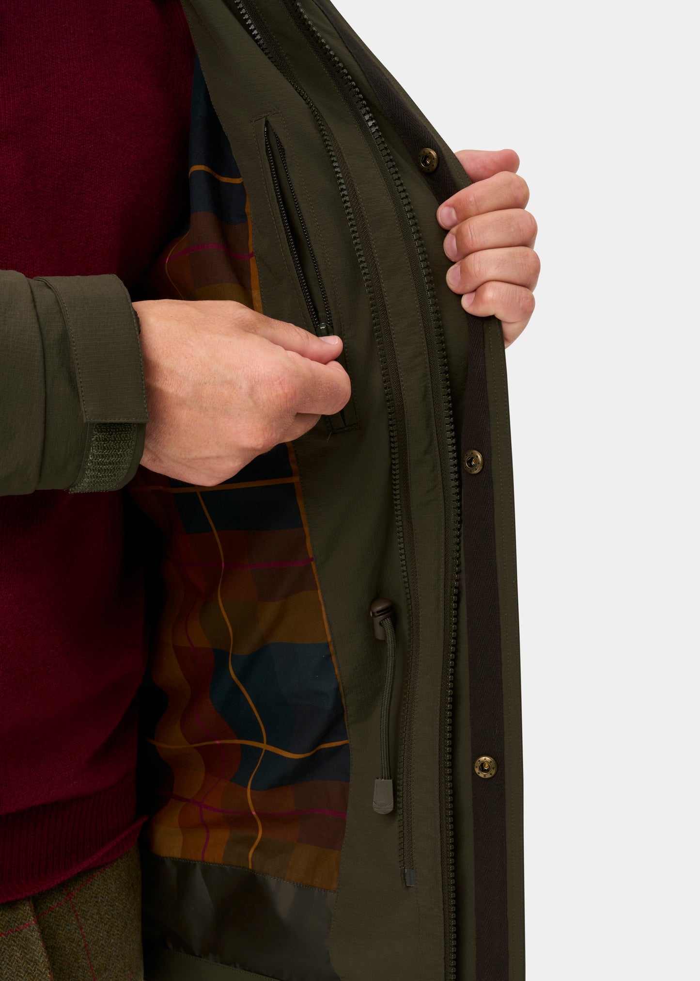 Willsden Men's Waterproof Coat In Olive - Regular Fit
