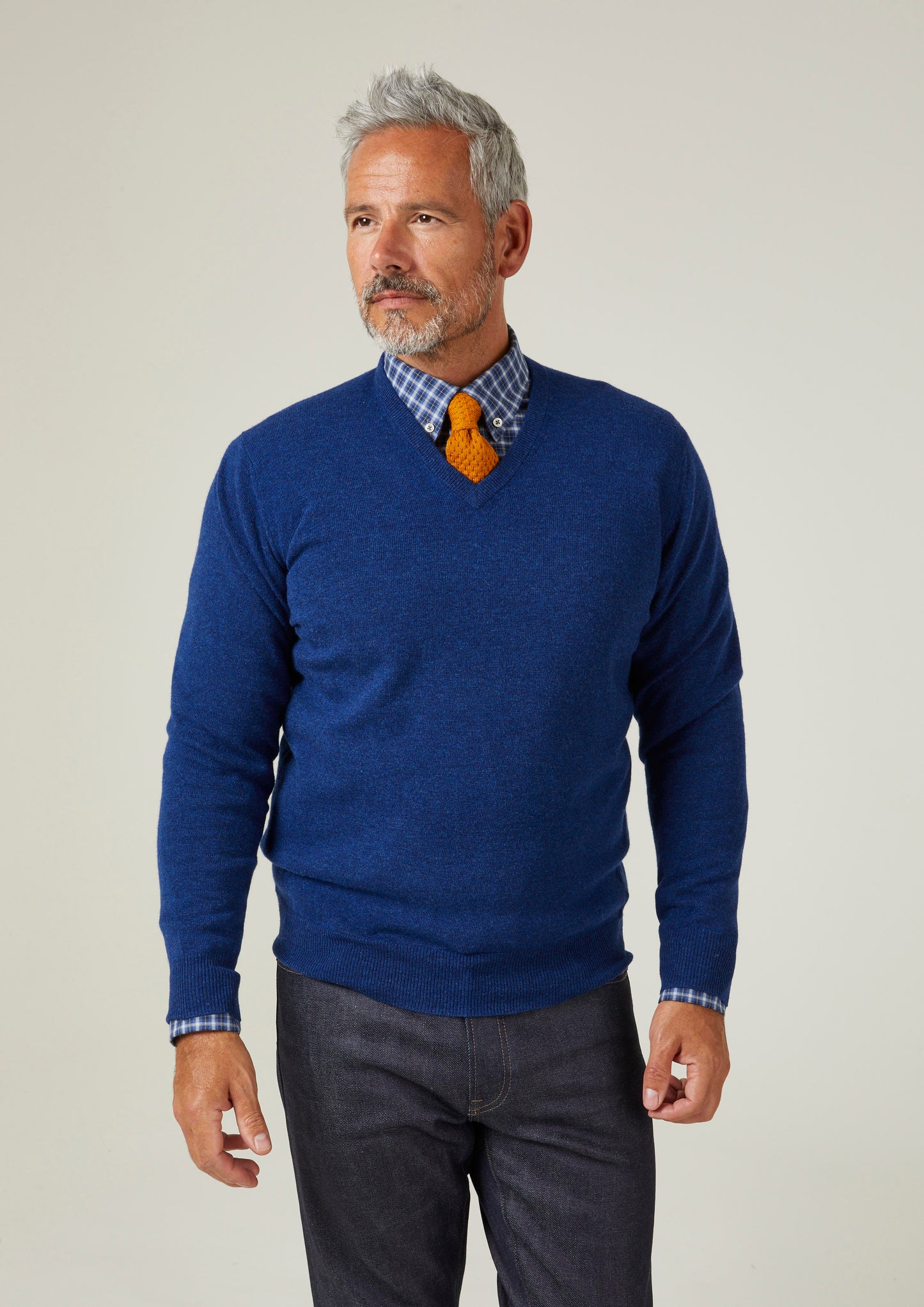 Maglione in lana Albury Geelong in indaco - Vestibilità regolare