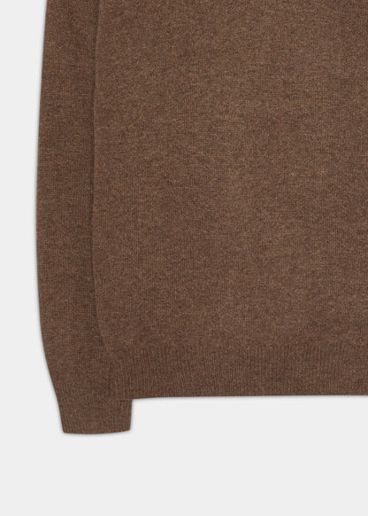 Maglione da uomo in lana d'agnello Kilsyth in tabacco - Vestibilità regolare