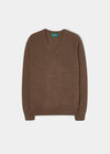 Maglione da uomo in lana d'agnello Kilsyth in tabacco - Vestibilità regolare