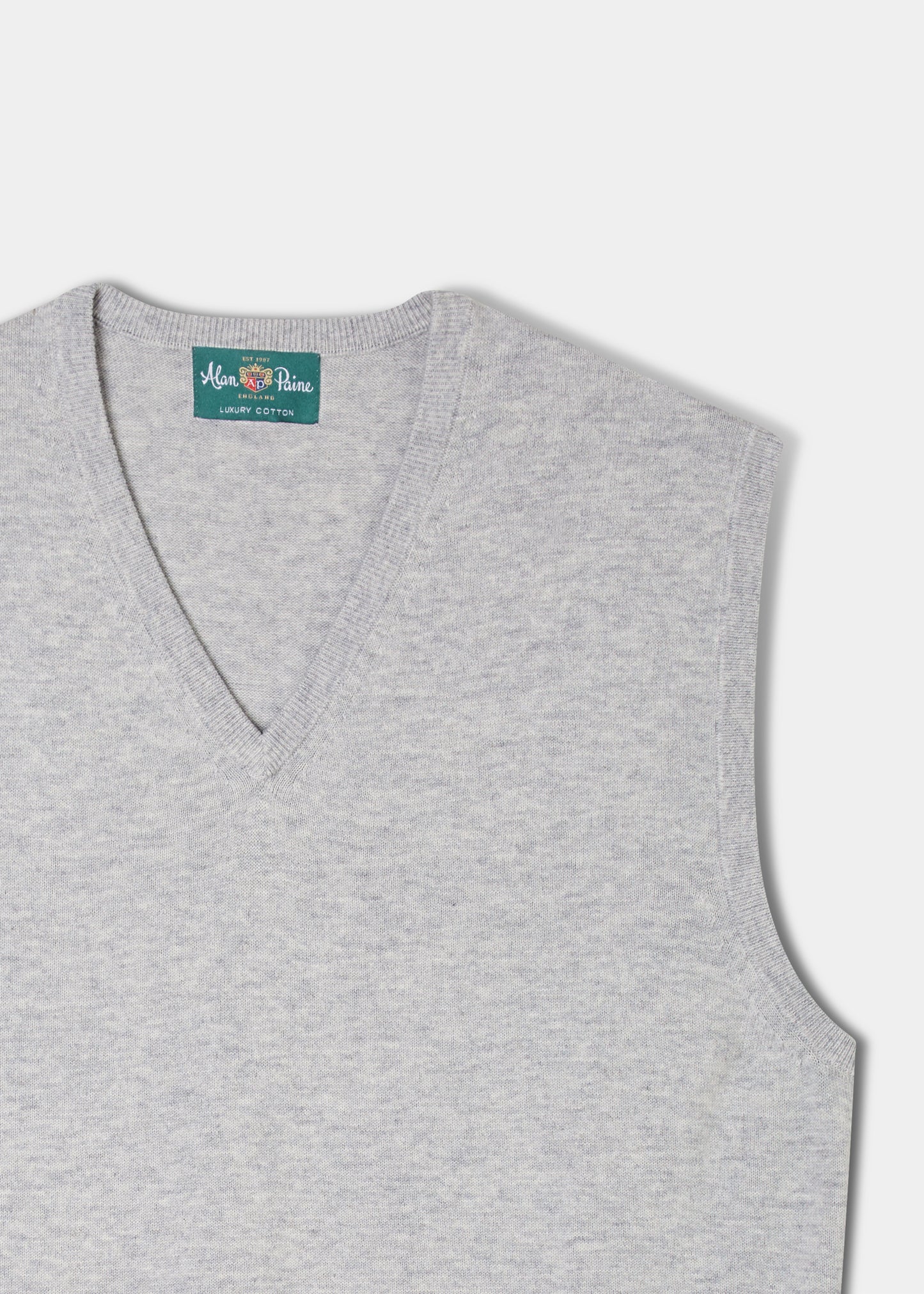 Slipover Ellerby in cotone e cashmere color tortora