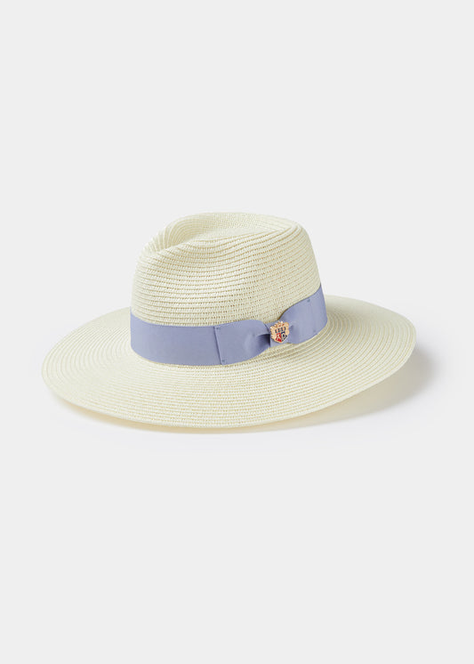 Cappello Di Paglia Emelle Con Nastro Blu Crepuscolo