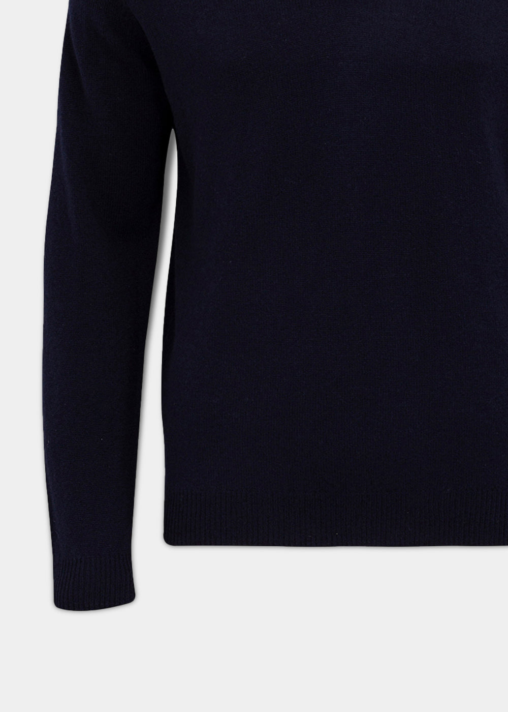 Streetly Lambswool V-Neck Jumper in Navy: a navy blue V-neck sweater with ribbed cuffs and hem.
