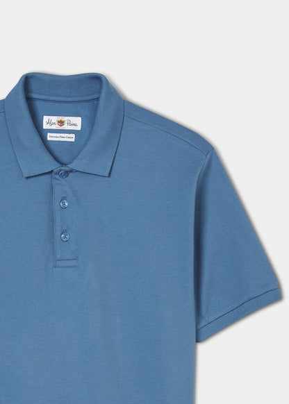 Men's Fritton Pique Polo In Mid Blue Without Emblem