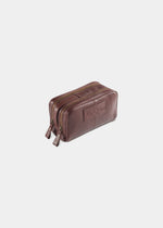 Borsa da bagno in pelle da uomo in rovere