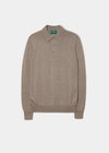 Polo da uomo in lana merino Hindhead color fungo - vestibilità regolare